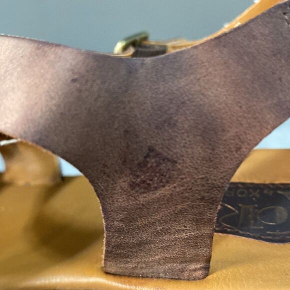 Kork-Ease Brown Leather Wedge Sandals Size 8 - Picture 14 of 15